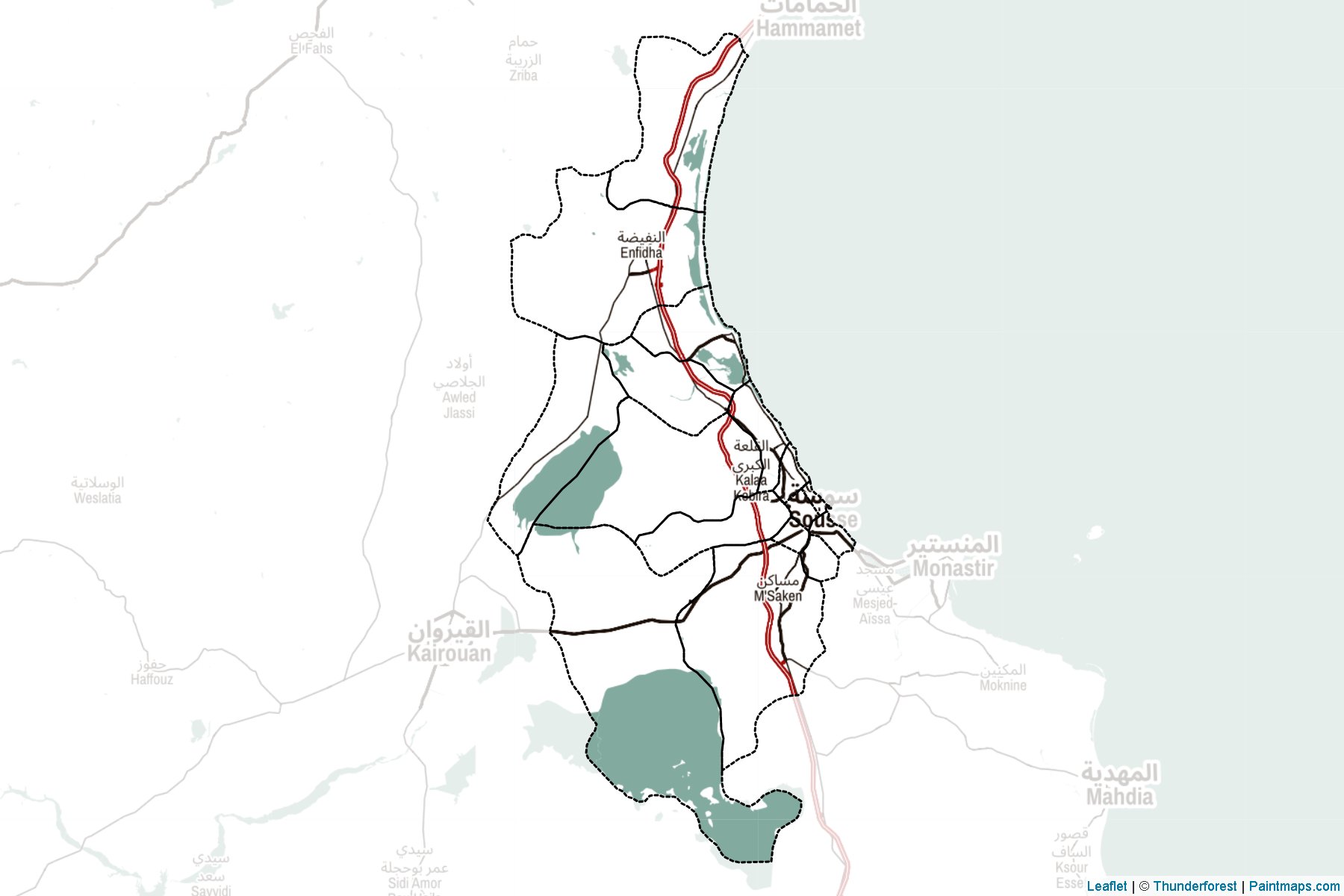 Muestras de recorte de mapas Sousse (Túnez)-2