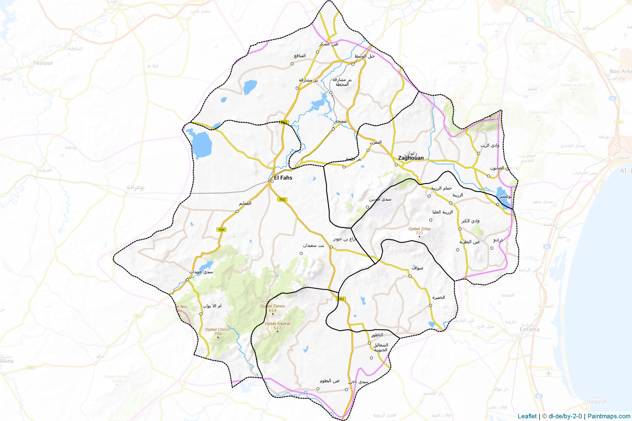 Zaghouan (Tunisia) Map Cropping Samples-1