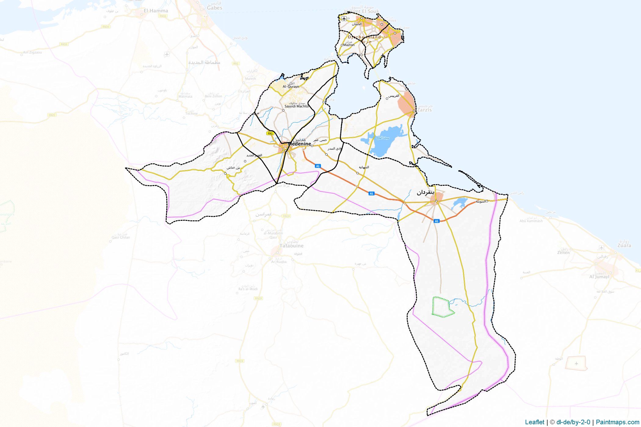 Médenine (Tunisia) Map Cropping Samples-1