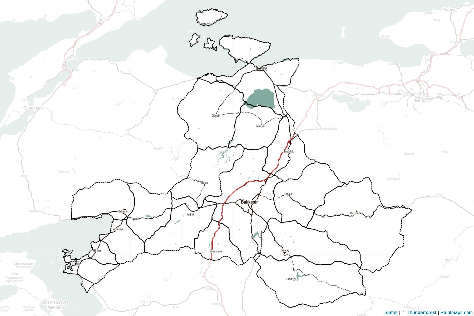 Balıkesir (Türkiye) Haritası Örnekleri-2