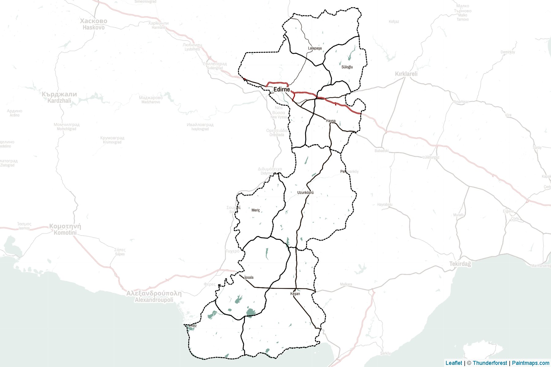 Muestras de recorte de mapas Edirne (Turquía)-2