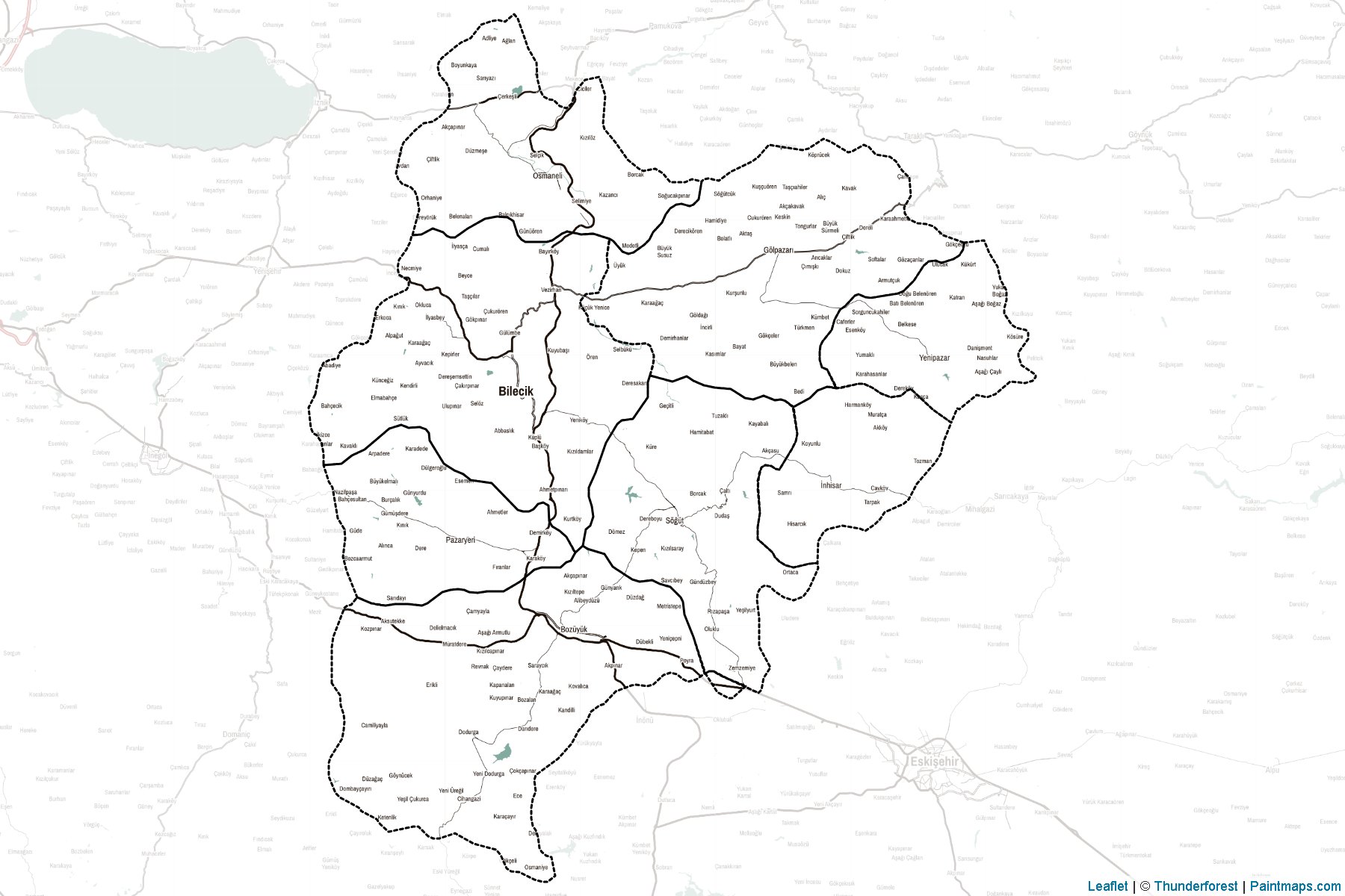 Muestras de recorte de mapas Bilecik (Turquía)-2