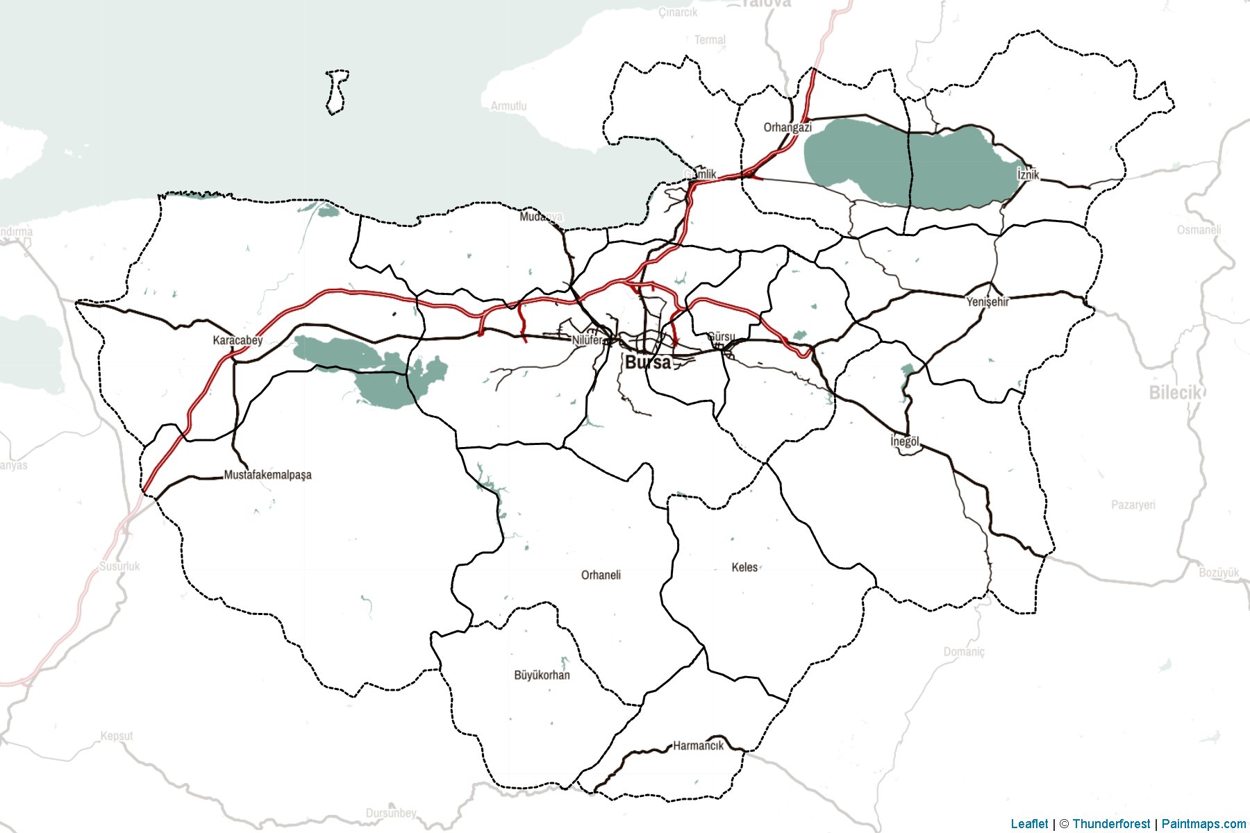 Muestras de recorte de mapas Bursa (Turquía)-2