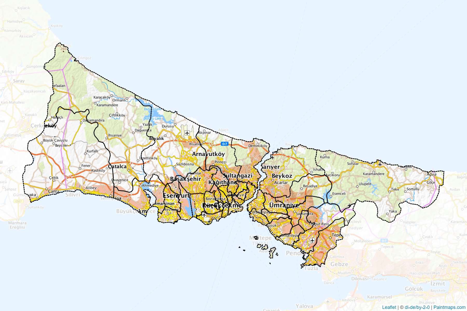 Muestras de recorte de mapas Istanbul (Turquía)-1