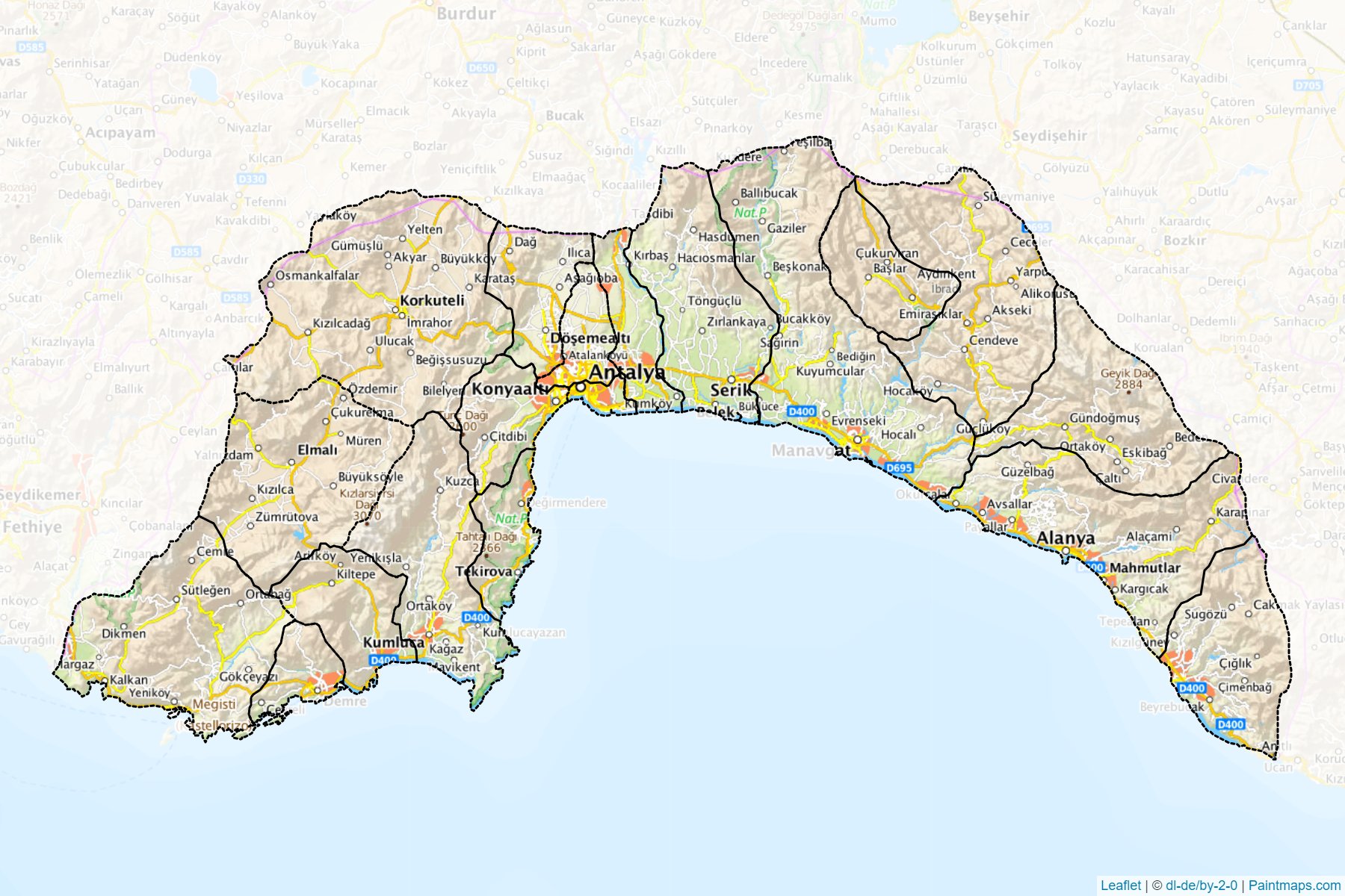 Antalya (Turkey) Map Cropping Samples-1