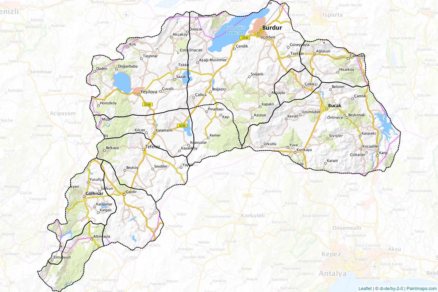 Burdur (Turkey) Map Cropping Samples-1