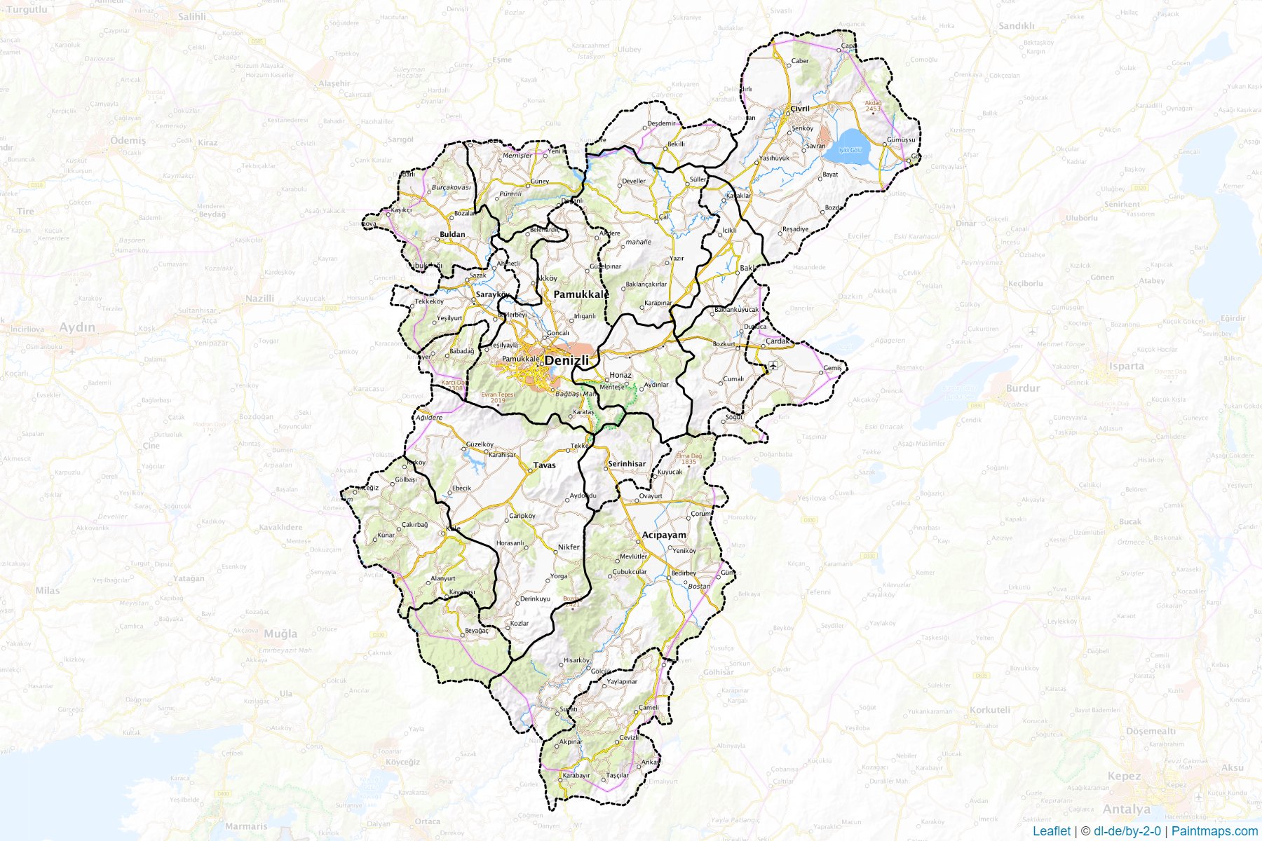 Muestras de recorte de mapas Denizli (Turquía)-1