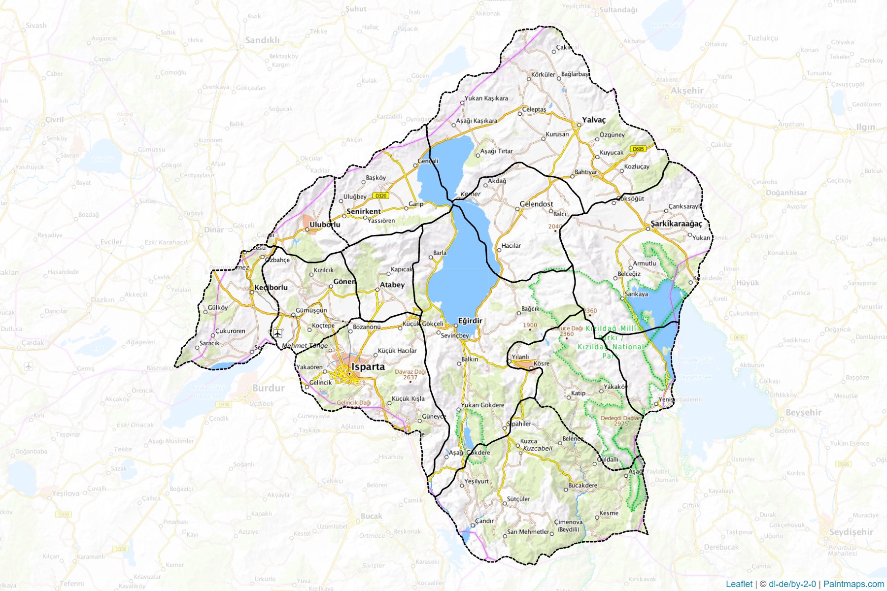 Isparta (Turkey) Map Cropping Samples-1