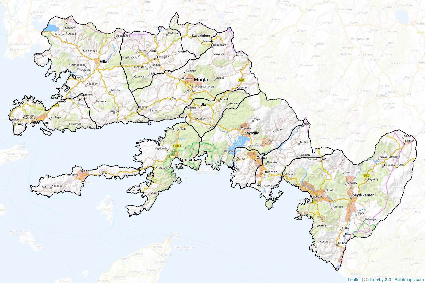 Mugla (Turkey) Map Cropping Samples-1