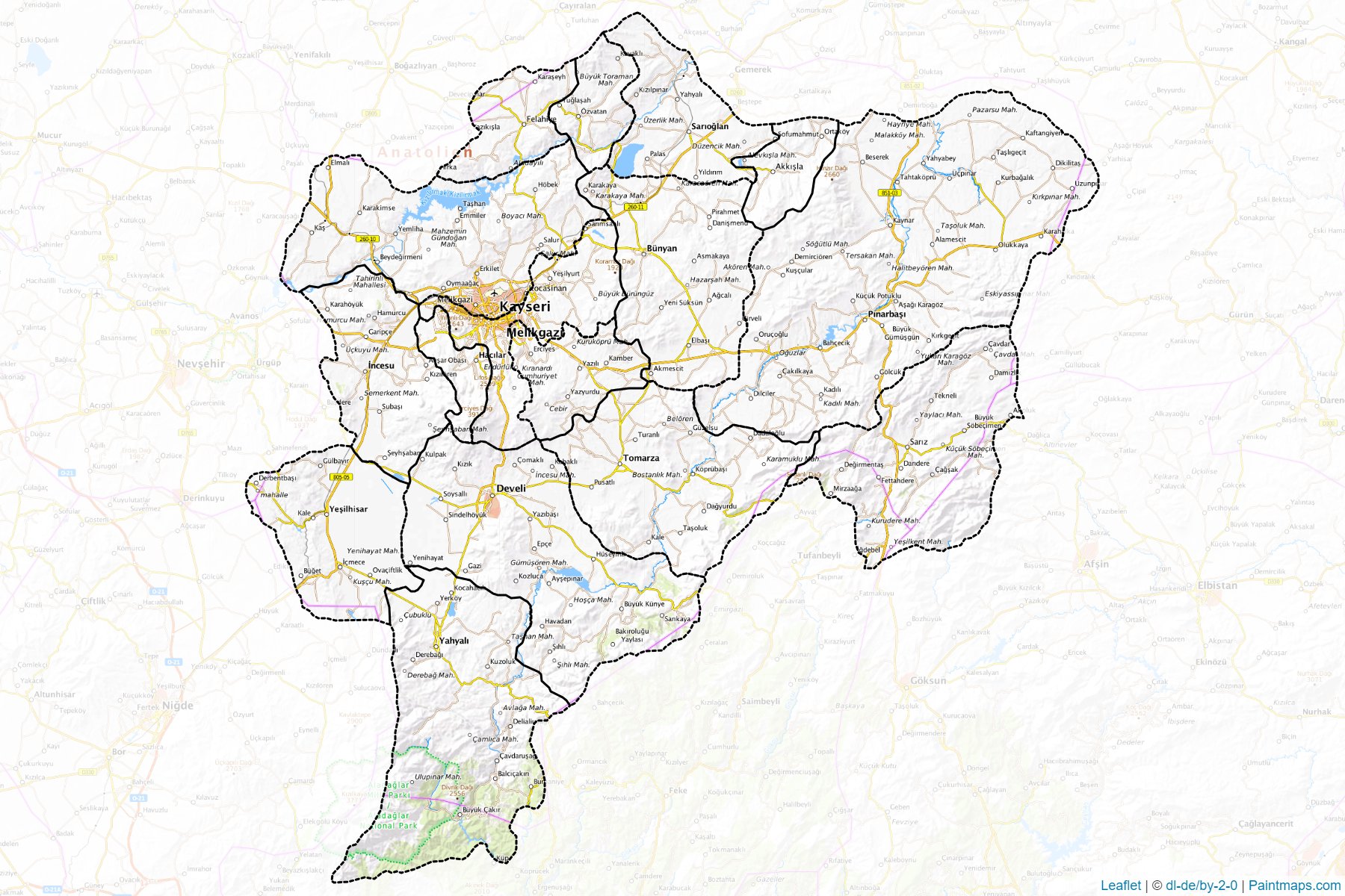 Kayseri (Turkey) Map Cropping Samples-1