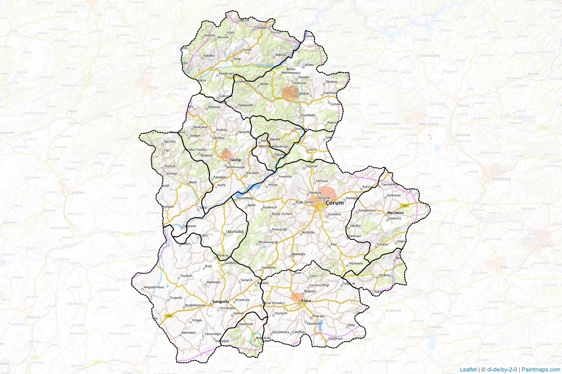 Muestras de recorte de mapas Corum (Turquía)-1