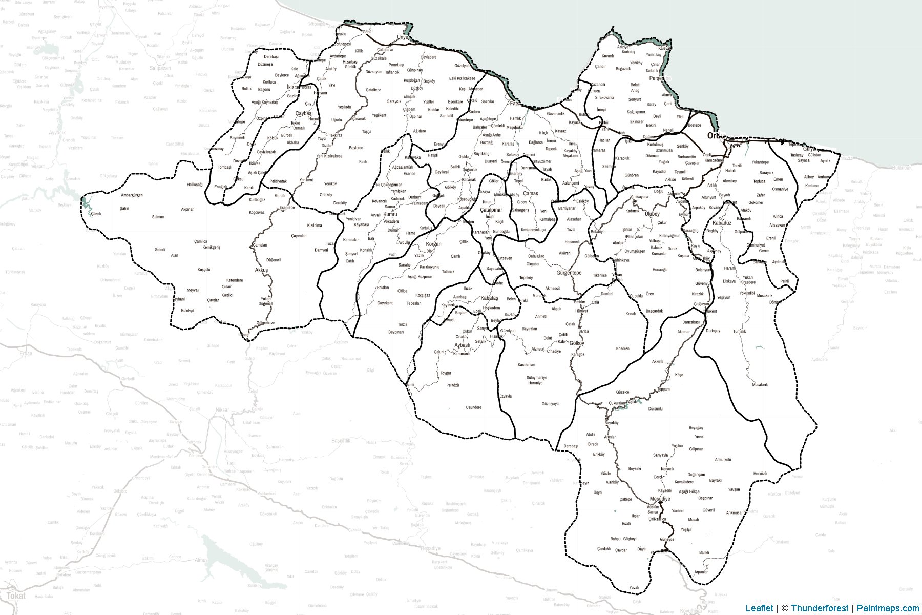 Muestras de recorte de mapas Ordu (Turquía)-2