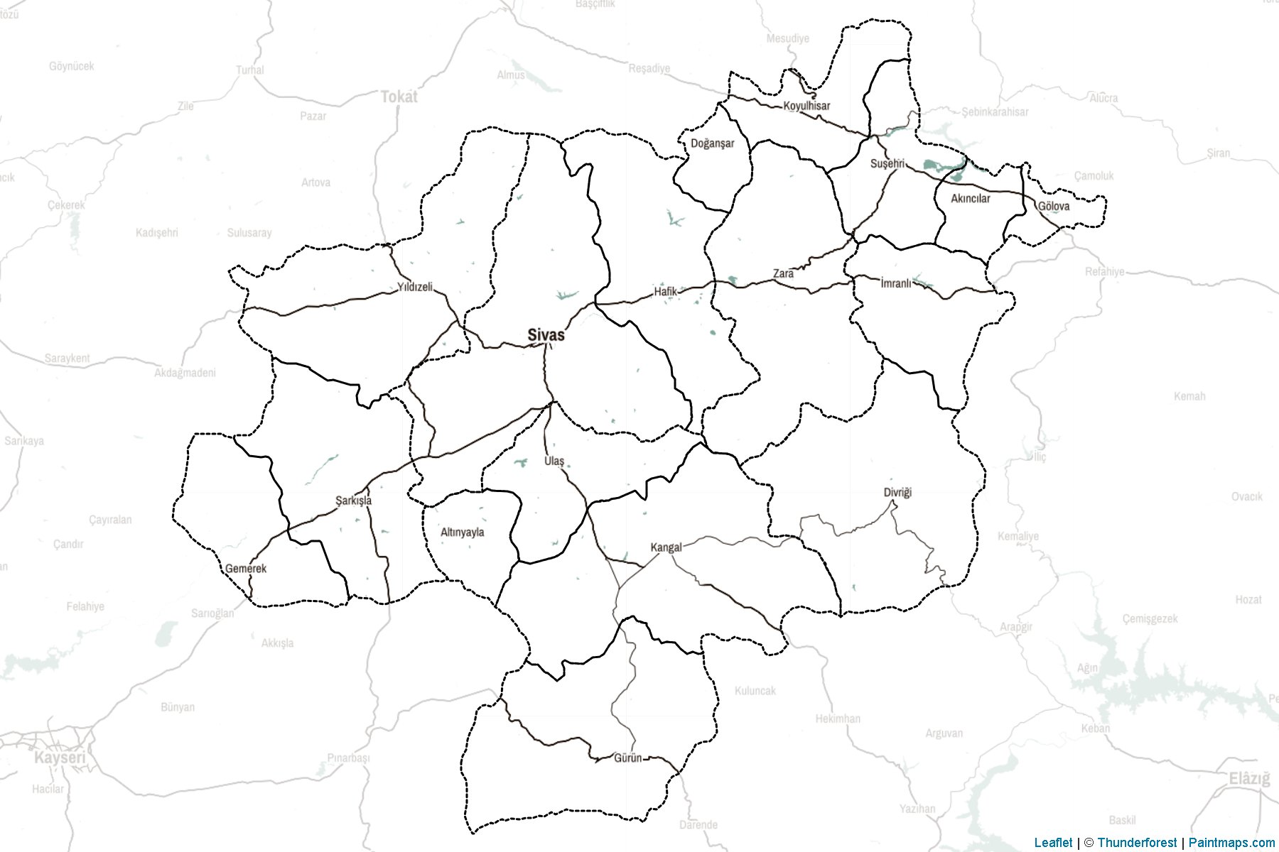 Muestras de recorte de mapas Sivas (Turquía)-2