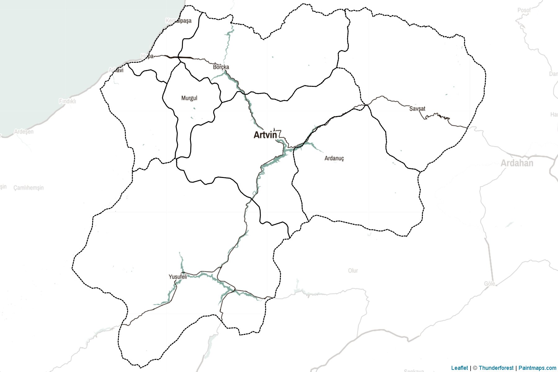 Artvin (Türkiye) Haritası Örnekleri-2