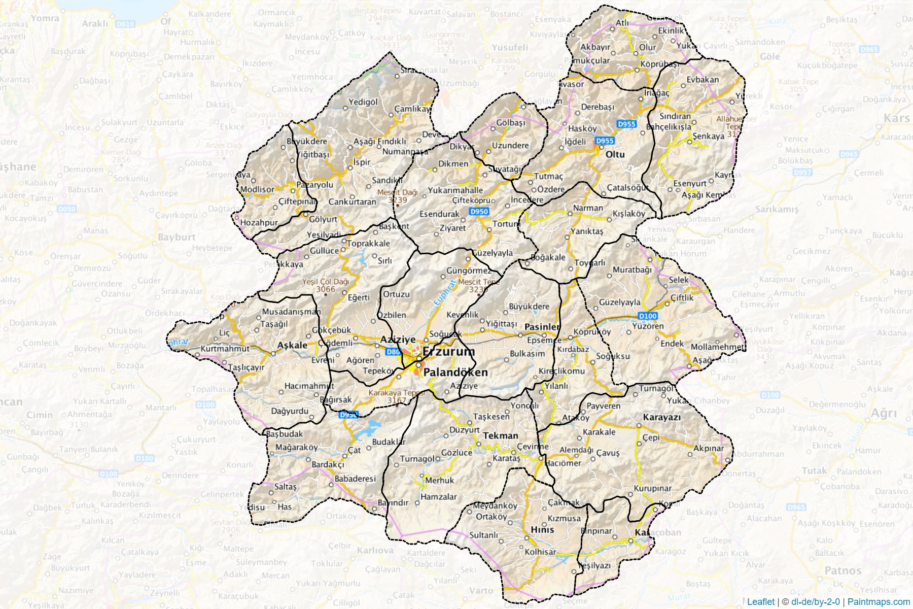 Erzurum (Turkey) Map Cropping Samples-1