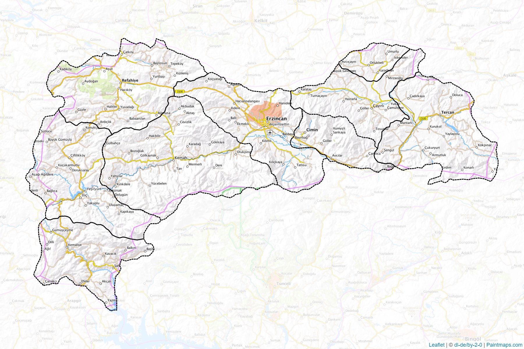 Erzincan (Turkey) Map Cropping Samples-1