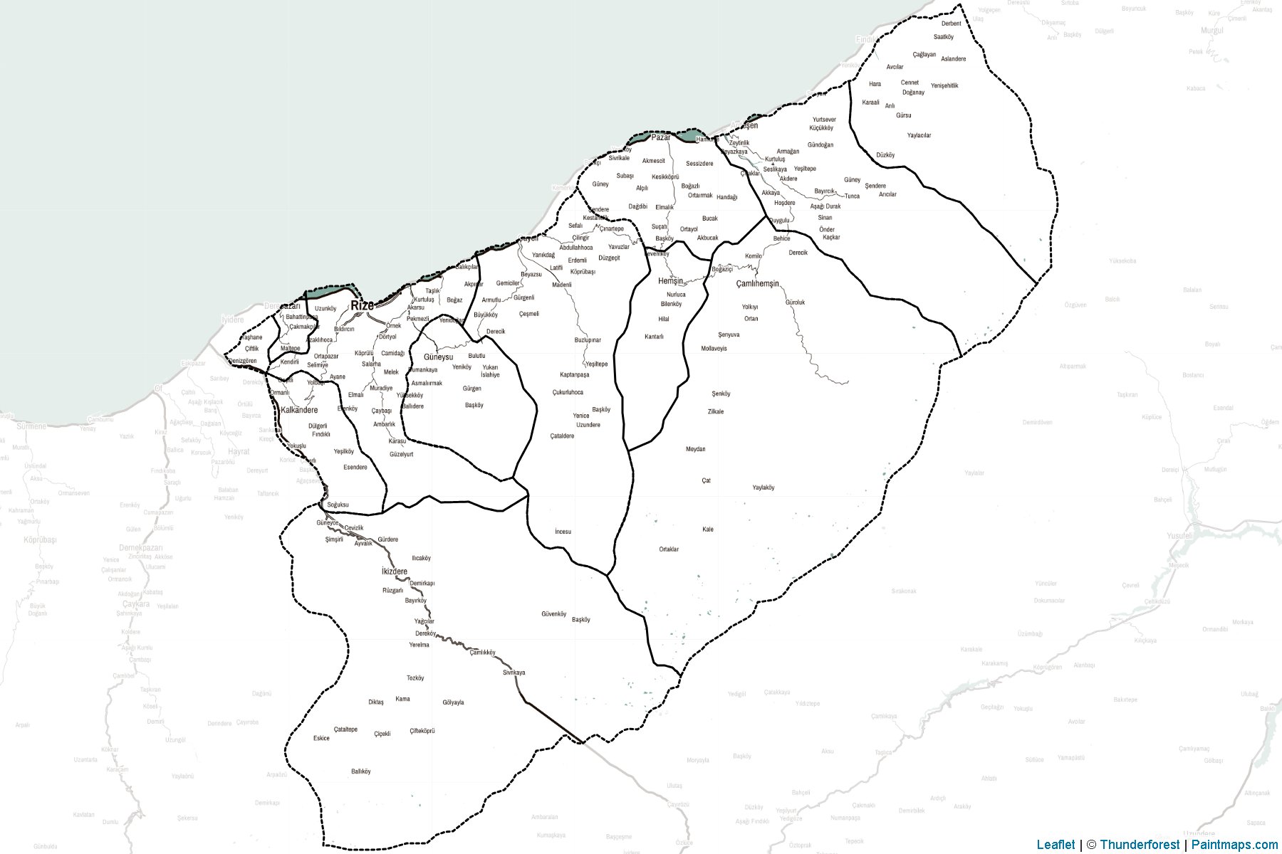 Rize (Turkey) Map Cropping Samples-2