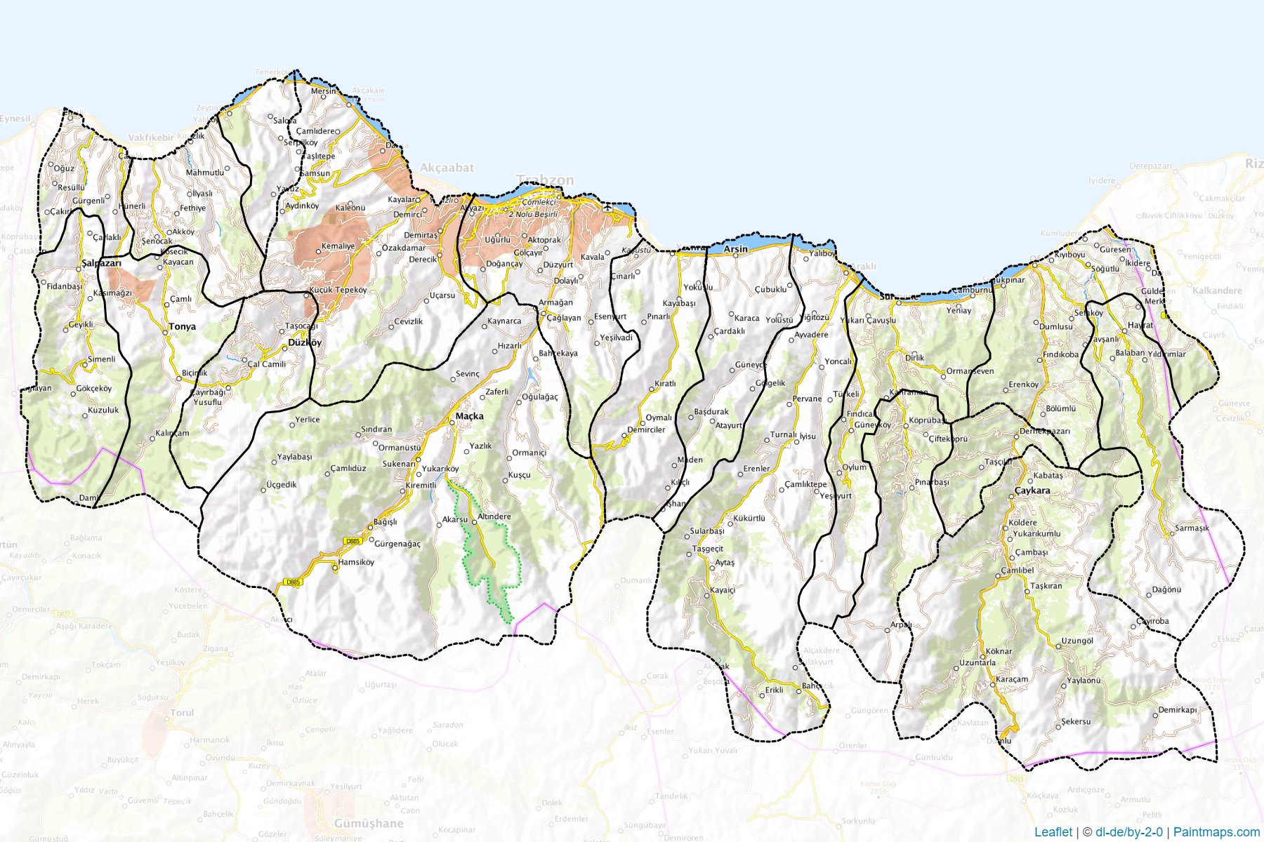 Trabzon (Türkiye) Haritası Örnekleri-1