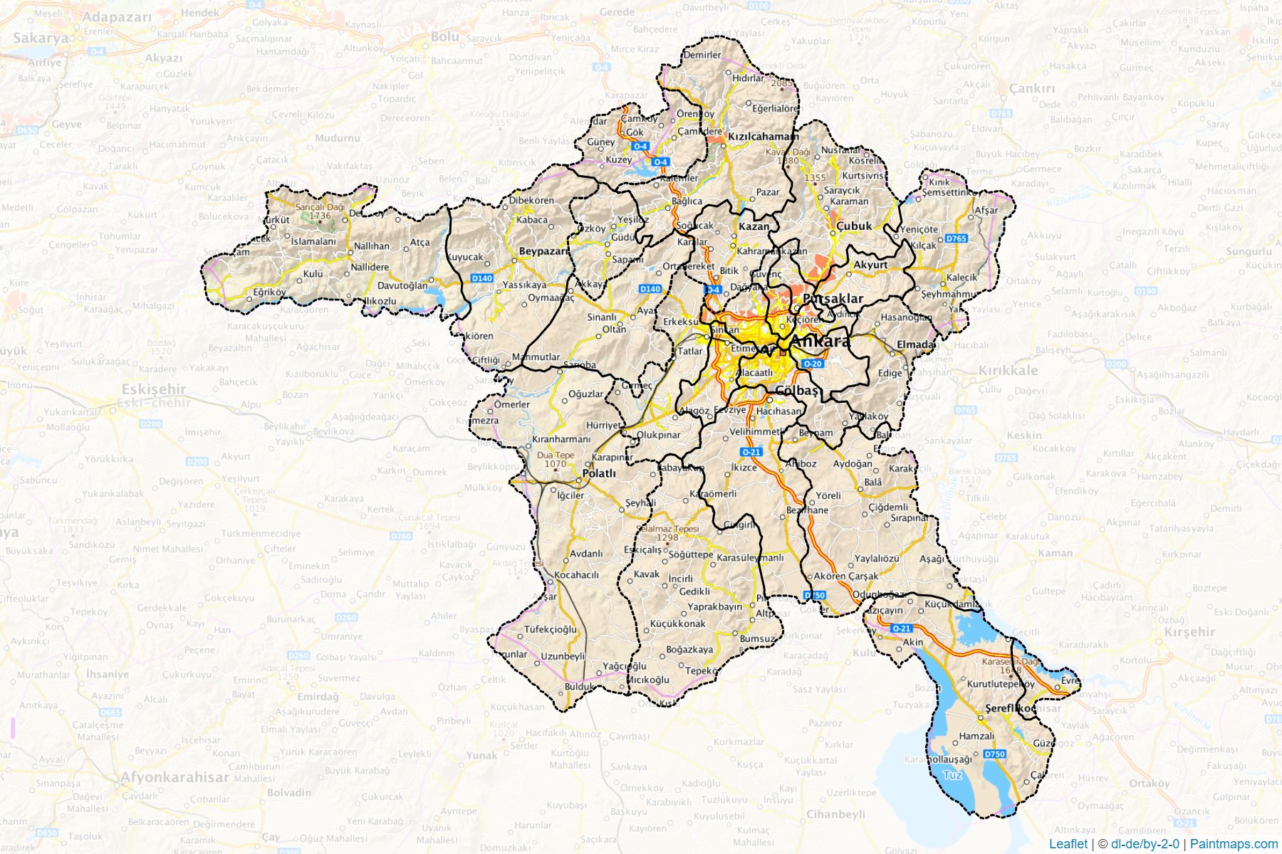 Ankara (Türkiye) Haritası Örnekleri-1