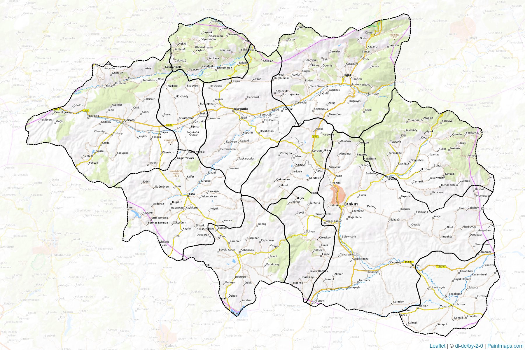 Cankiri (Turkey) Map Cropping Samples-1