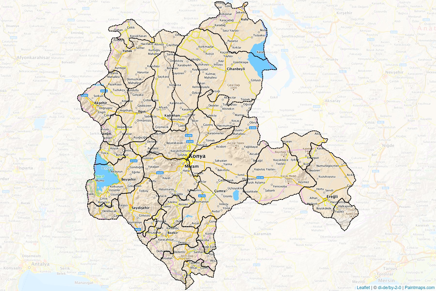 Muestras de recorte de mapas Konya (Turquía)-1