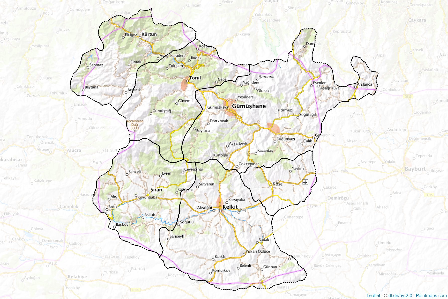 Gumushane (Turkey) Map Cropping Samples-1