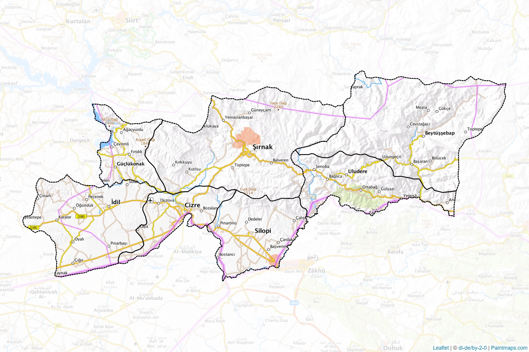 Şırnak (Türkiye) Haritası Örnekleri-1