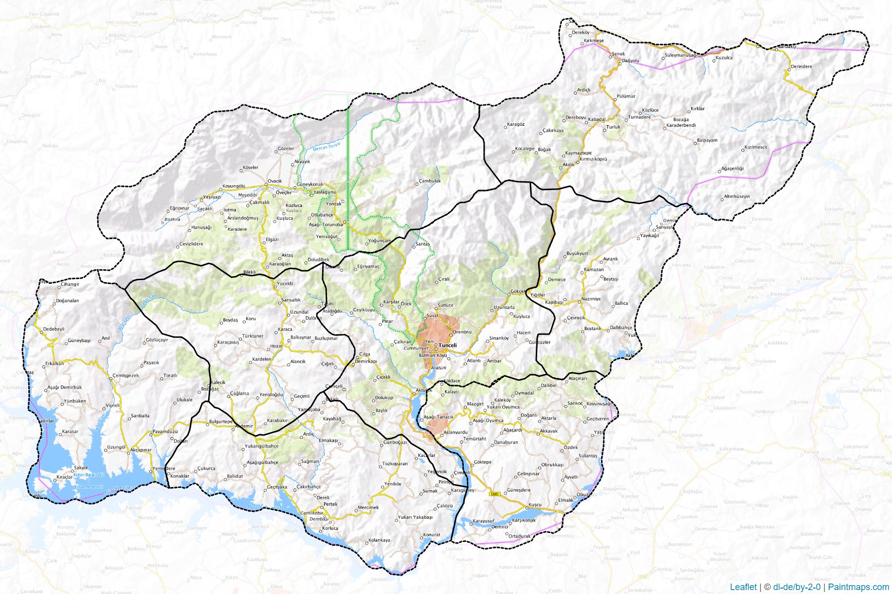 Muestras de recorte de mapas Tunceli (Turquía)-1