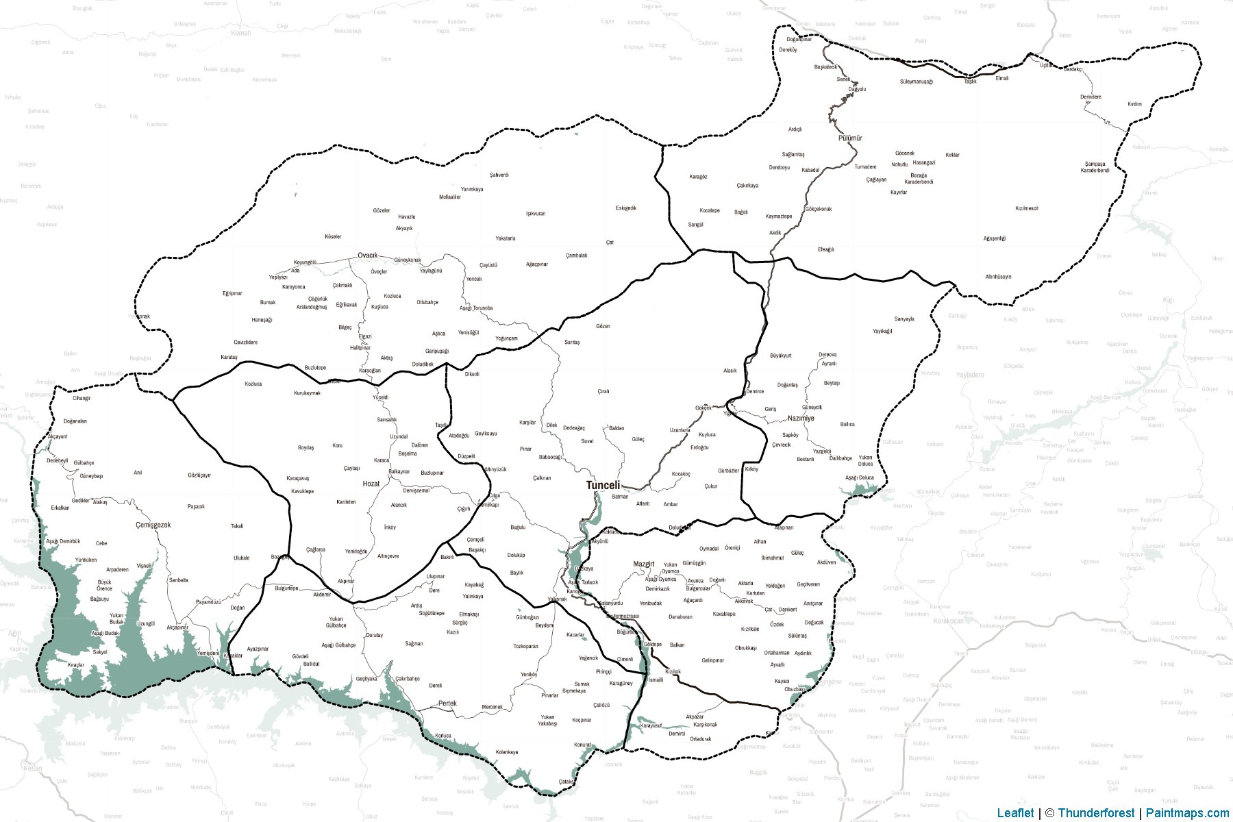 Muestras de recorte de mapas Tunceli (Turquía)-2