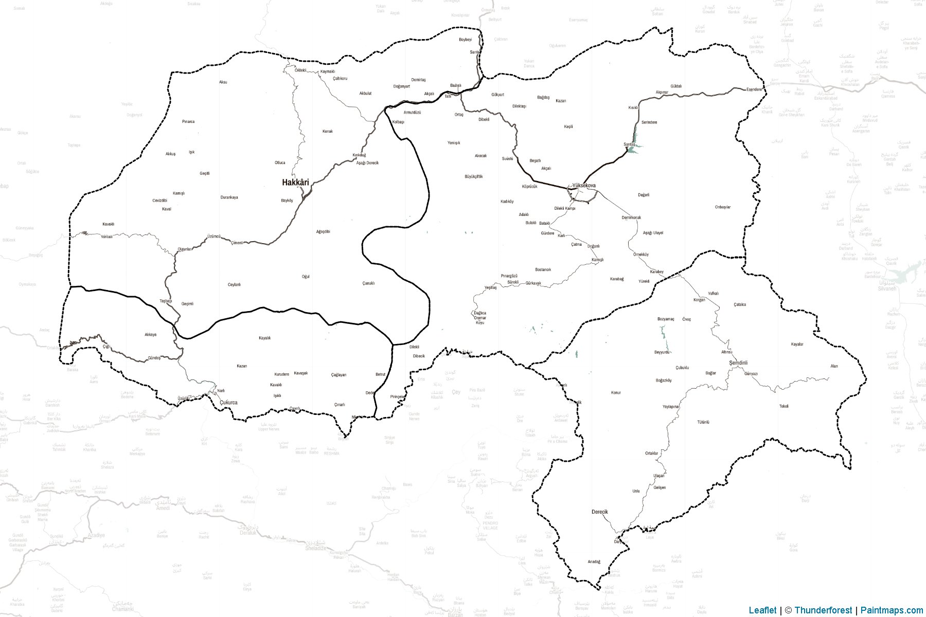 Muestras de recorte de mapas Hakkari (Turquía)-2