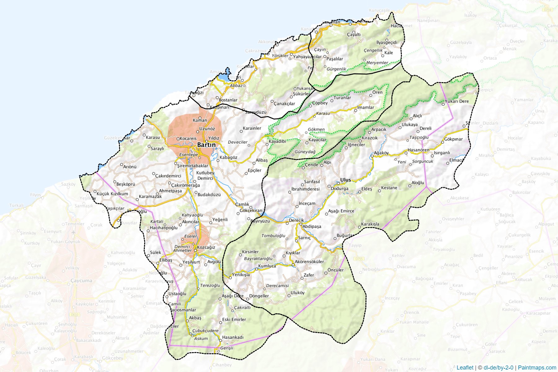 Bartın (Türkiye) Haritası Örnekleri-1