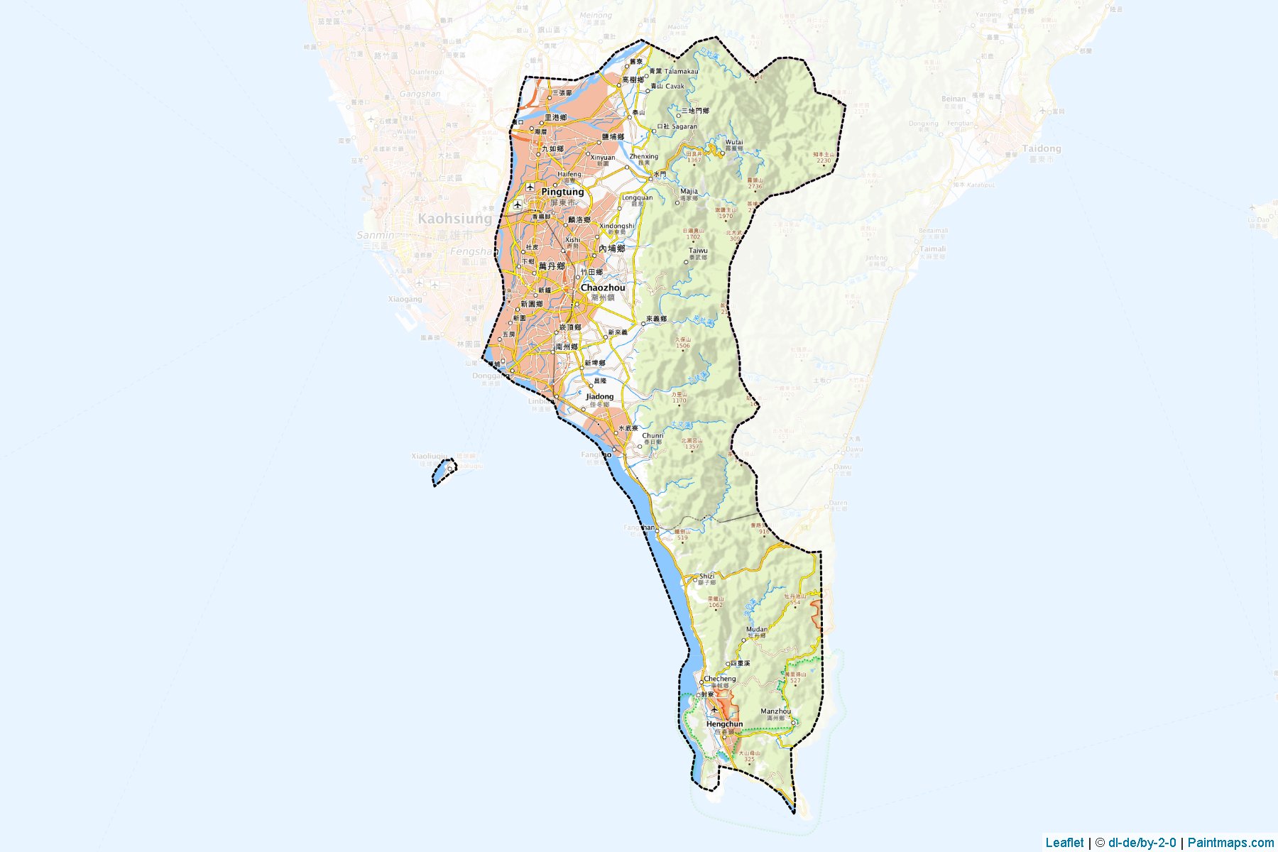 Pingtung (Taiwan) Map Cropping Samples-1