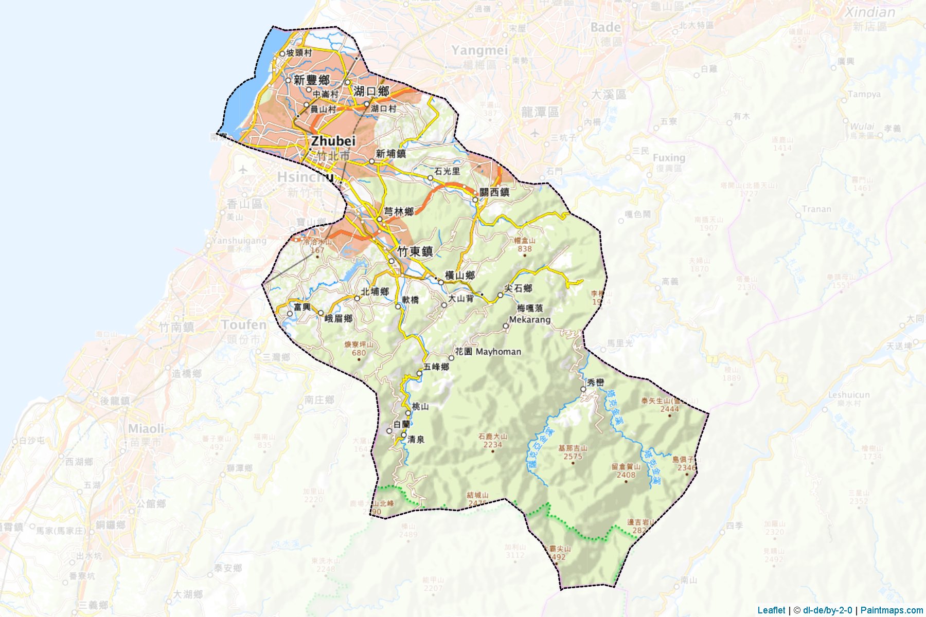 Muestras de recorte de mapas Hsinchu (Taiwan)-1