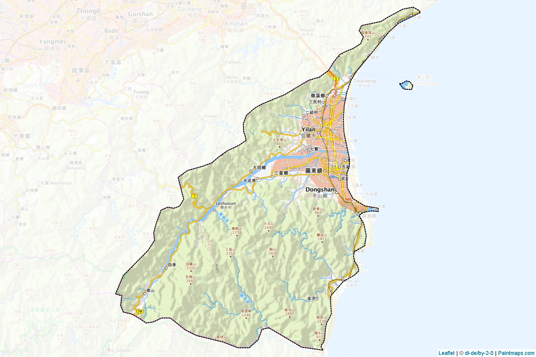 Yilan (Taiwan) Map Cropping Samples-1