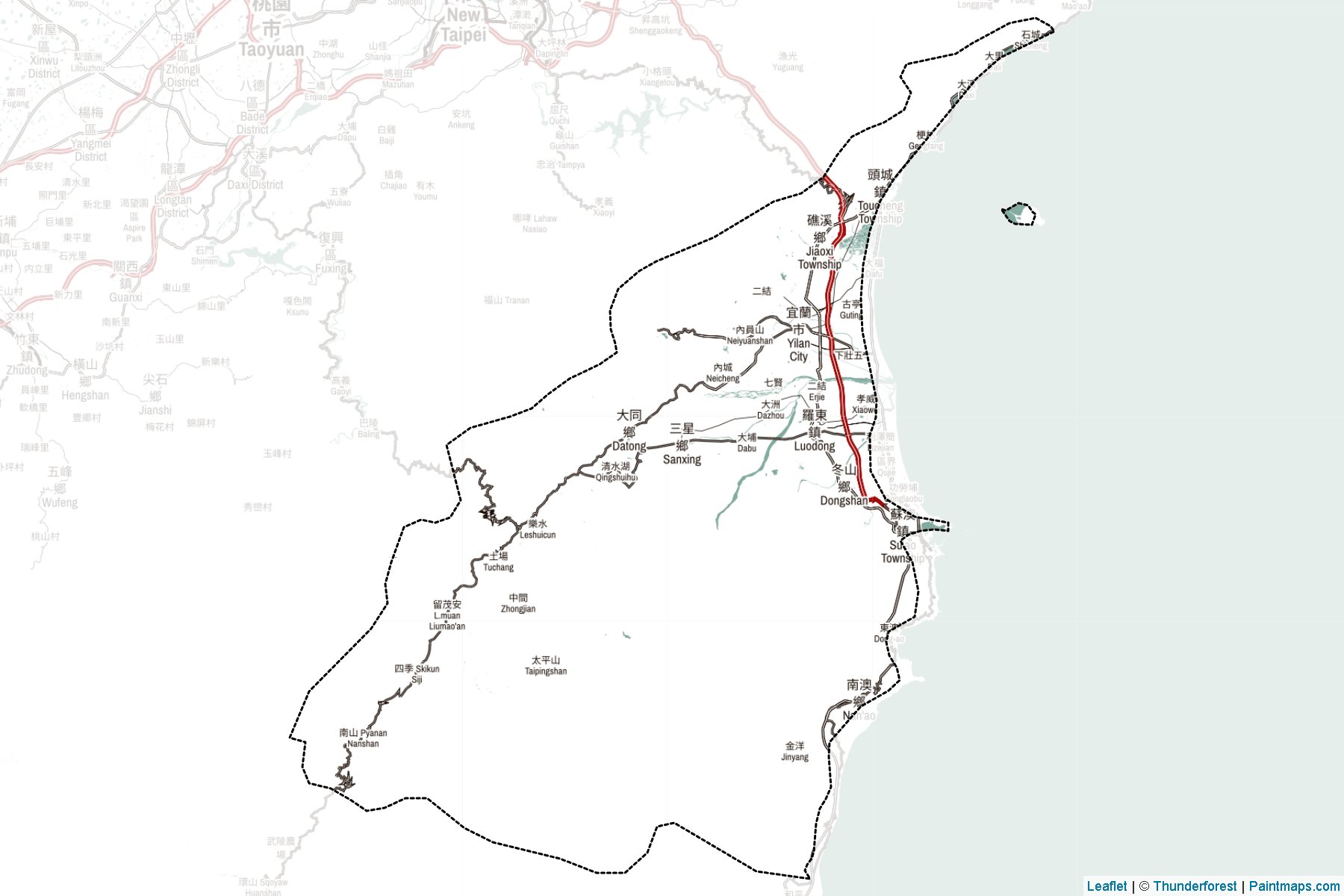 Muestras de recorte de mapas Yilan (Taiwan)-2