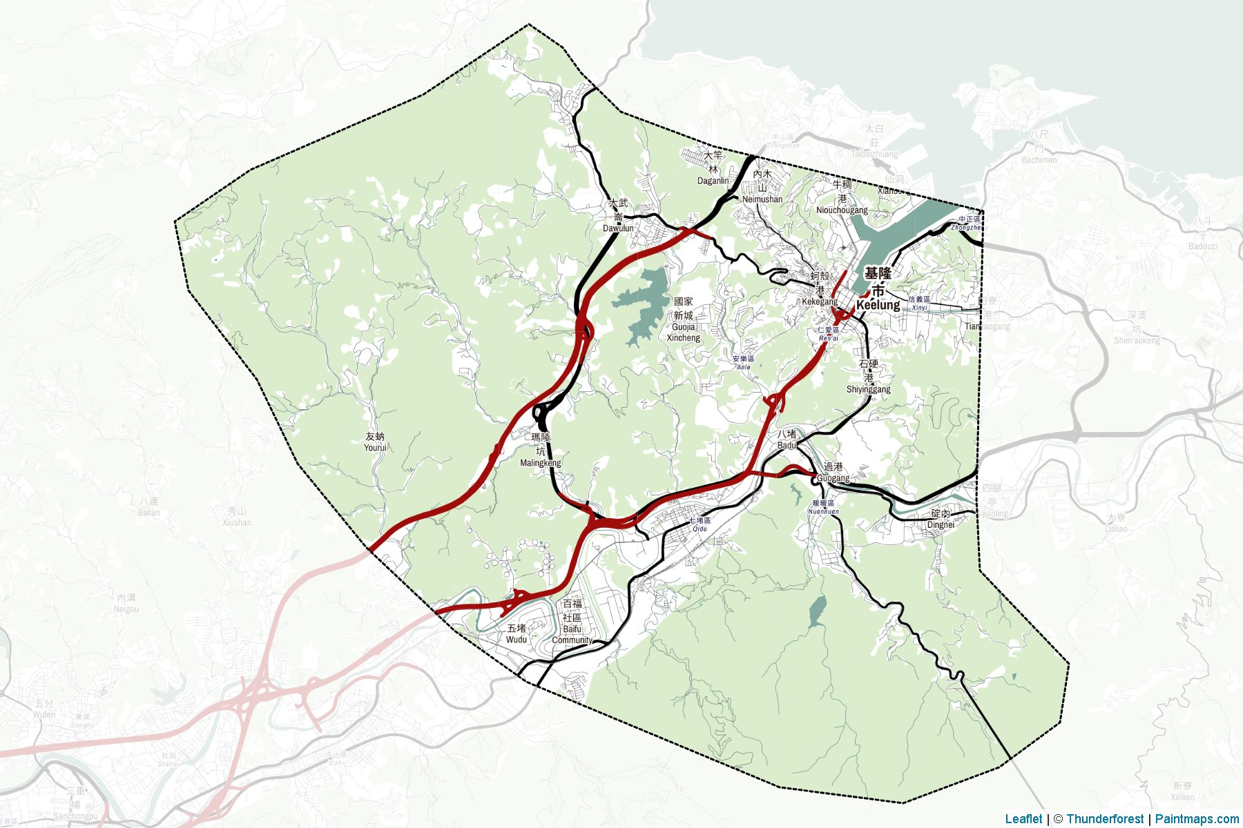 Muestras de recorte de mapas Keelung City (Taiwan)-2