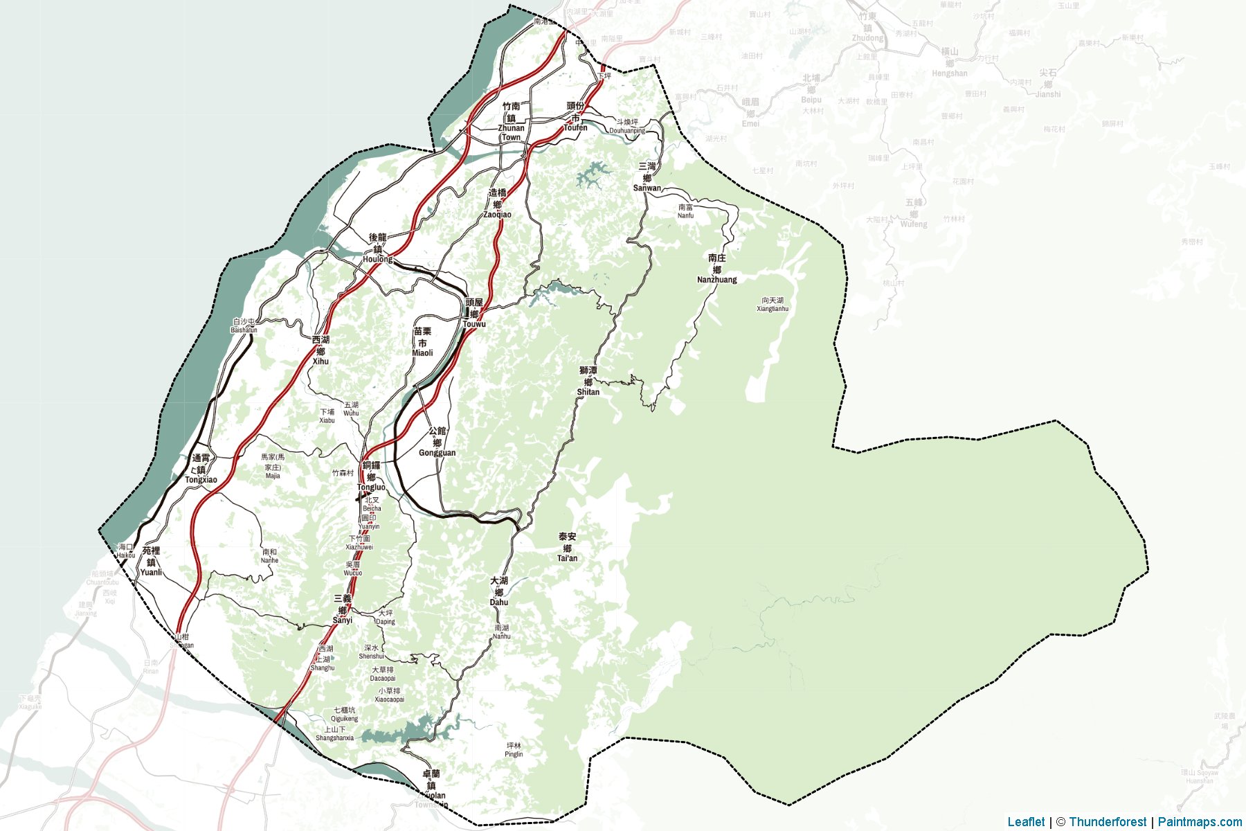 Muestras de recorte de mapas Miaoli (Taiwan)-2