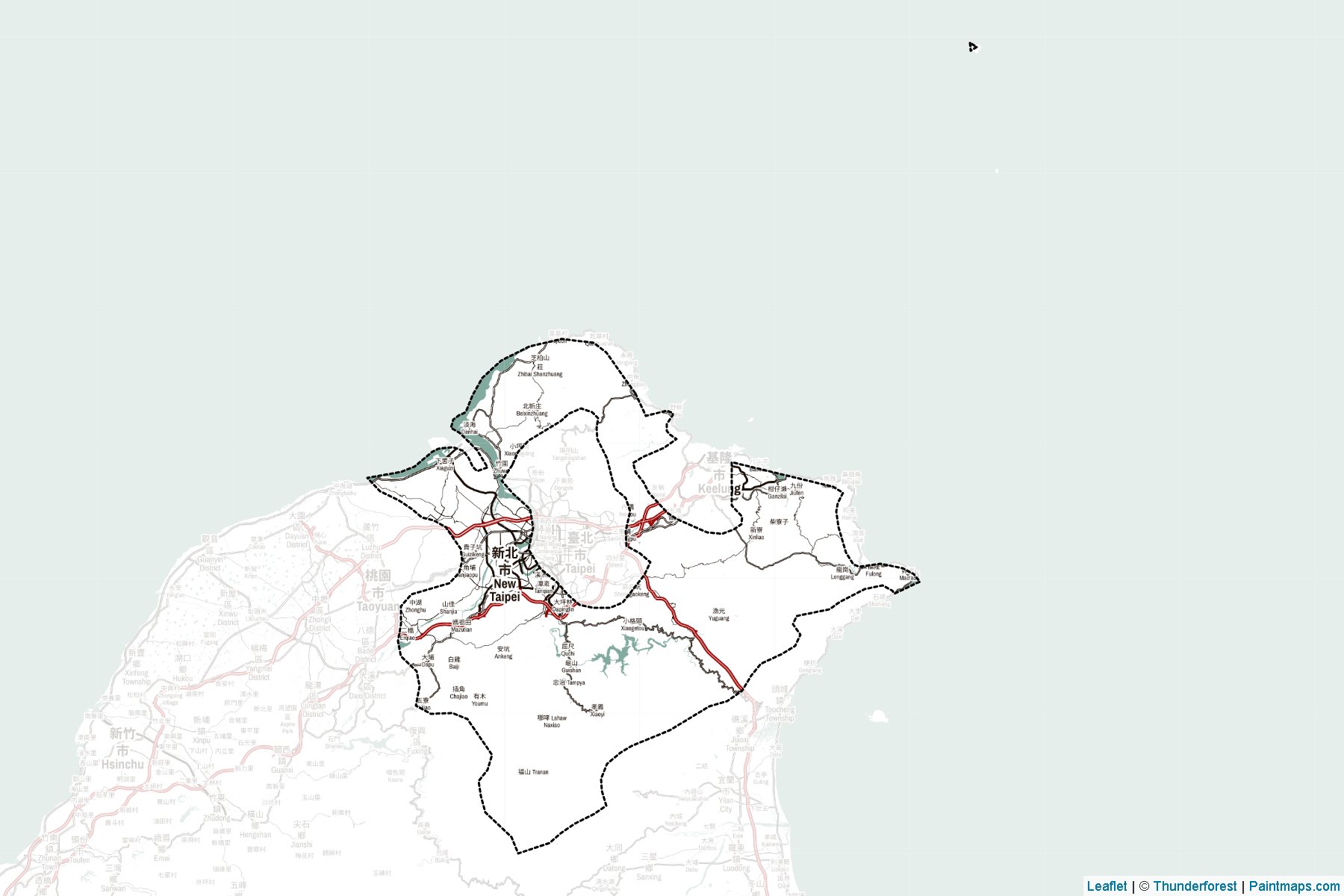 Muestras de recorte de mapas New Taipei City (New Taipei)-2