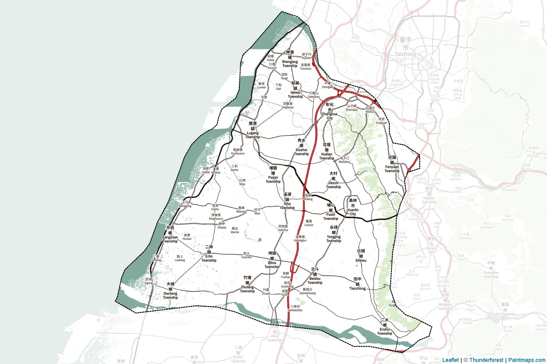 Muestras de recorte de mapas Changhua (Taiwan)-2