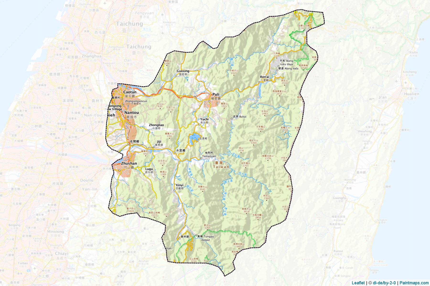 Nantou (Taiwan) Map Cropping Samples-1