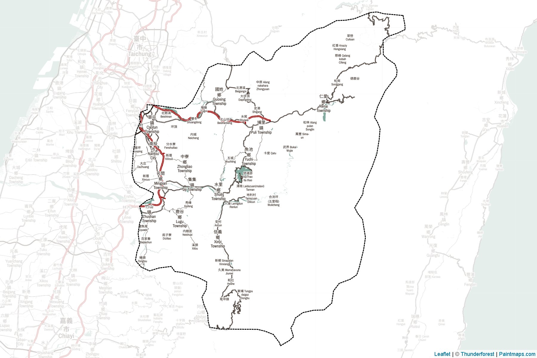 Nantou (Taiwan) Map Cropping Samples-2