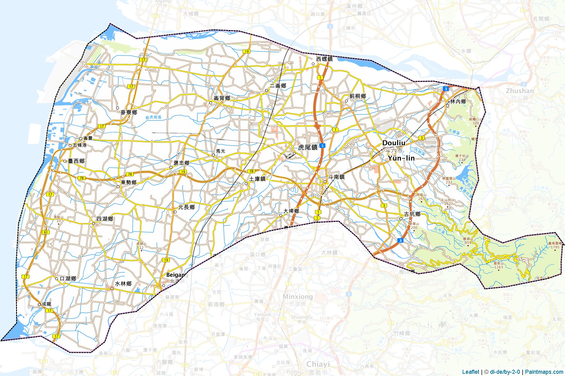 Yunlin (Taiwan) Map Cropping Samples-1