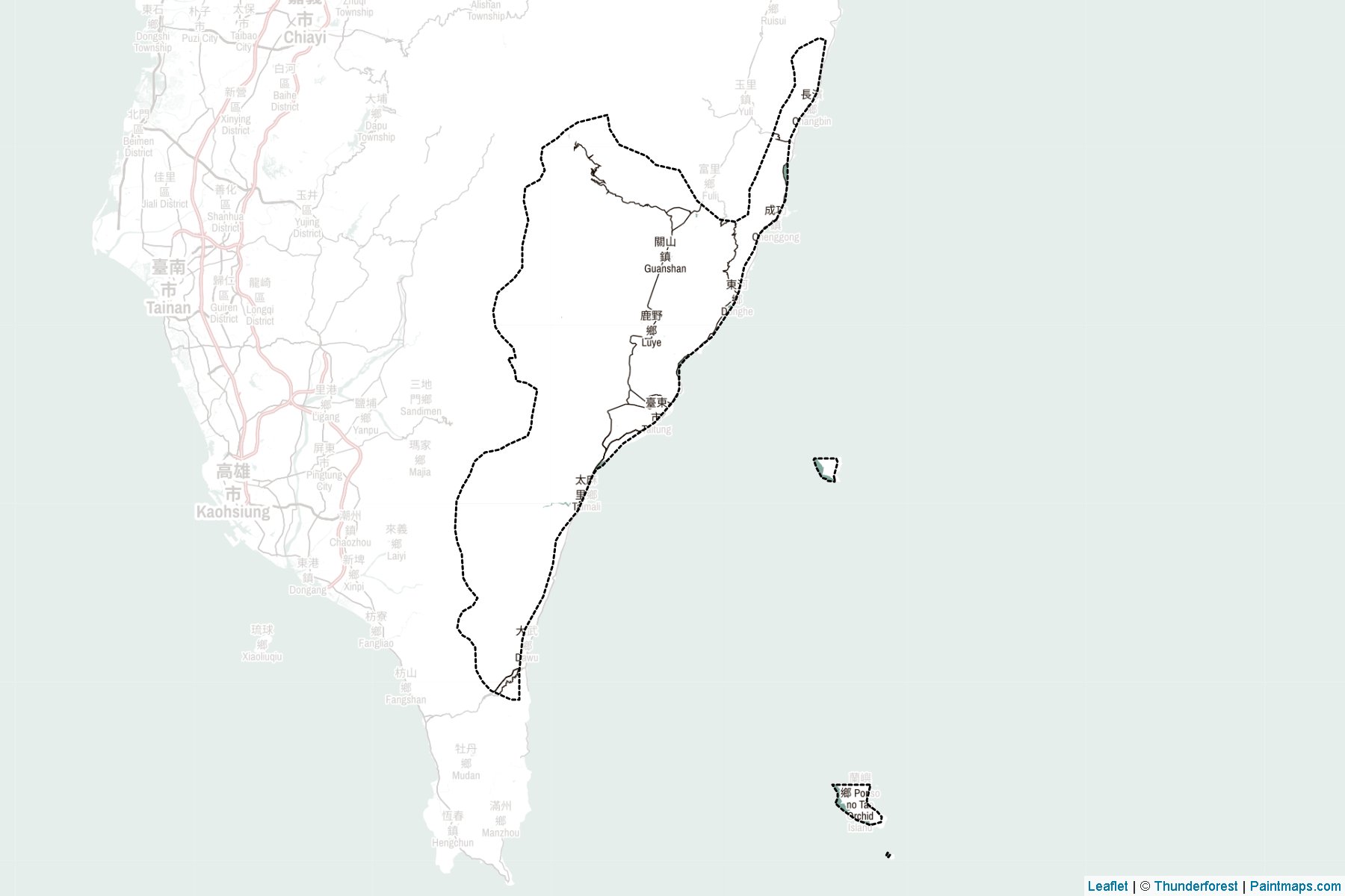 Taitung (Taiwan) Map Cropping Samples-2