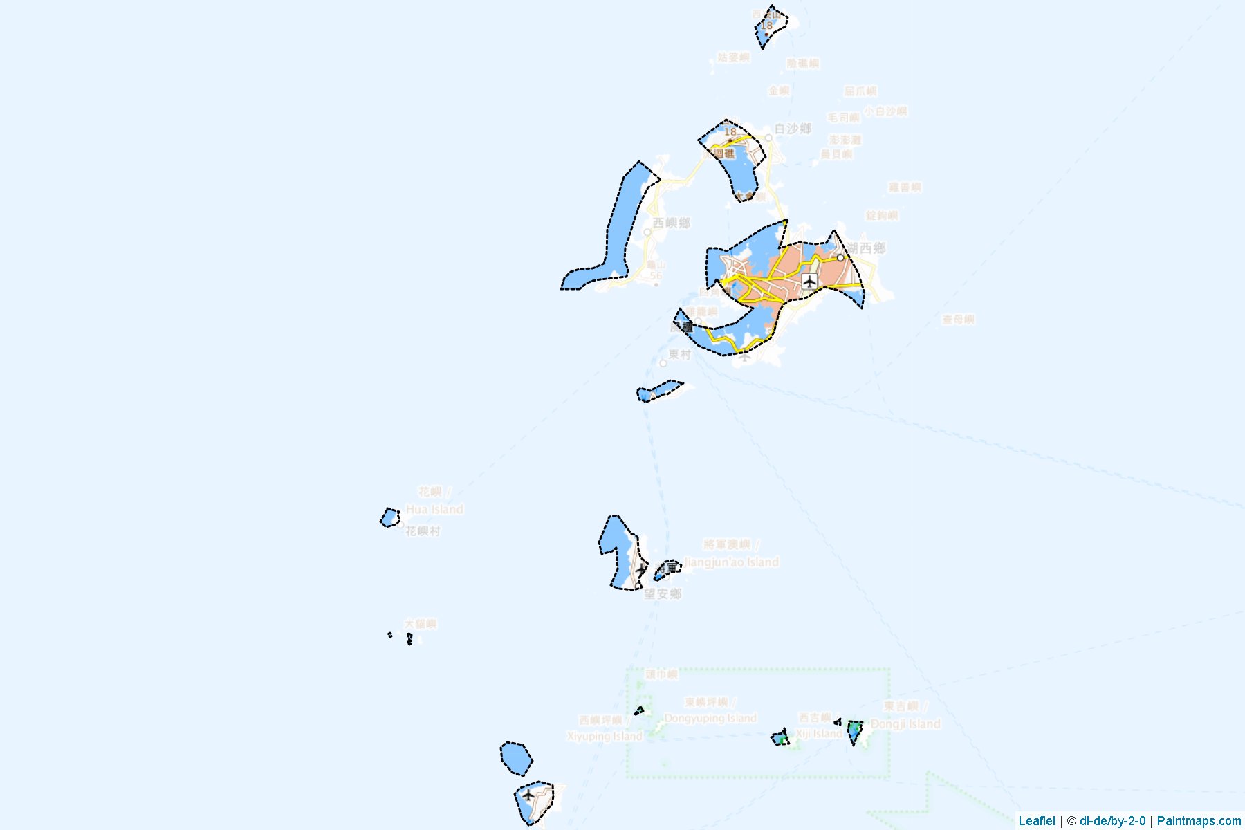 Muestras de recorte de mapas Penghu (Taiwan)-1