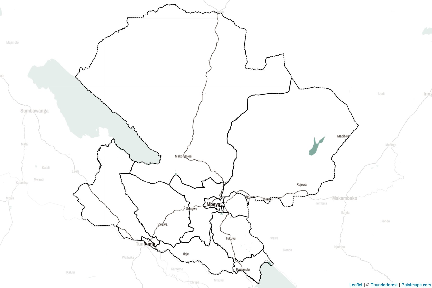 Mbeya Bölgesi (Tanzanya) Haritası Örnekleri-2