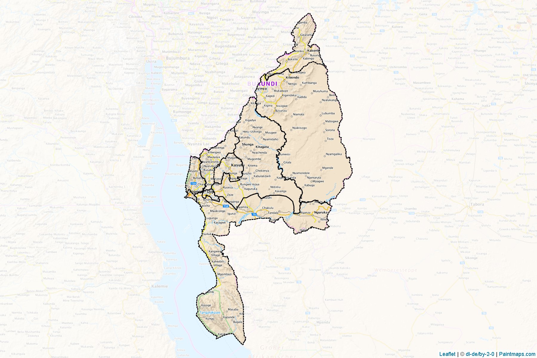 Kigoma (Tanzania) Map Cropping Samples-1