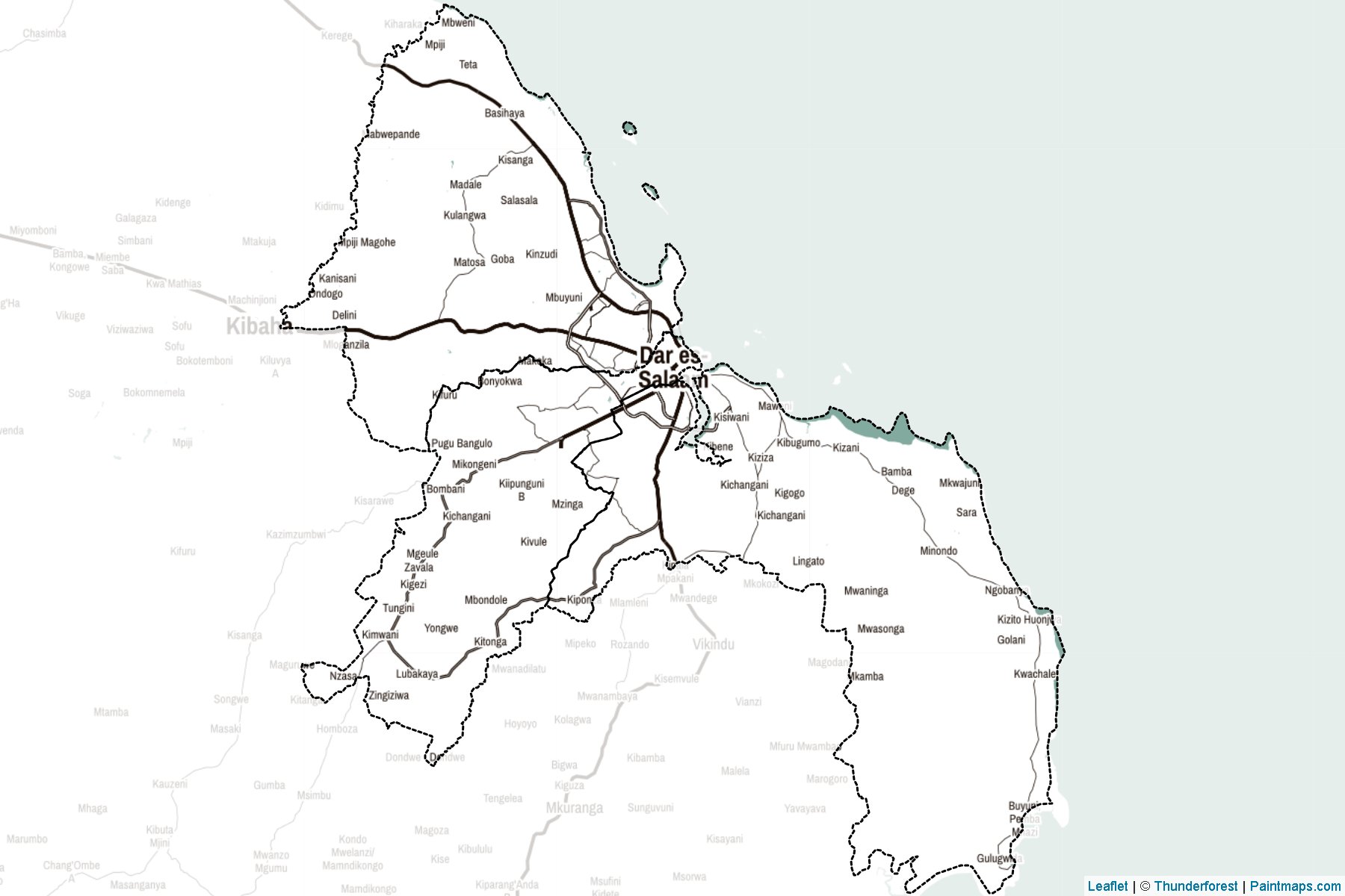 Muestras de recorte de mapas Dar-es-Salaam (Tanzania)-2