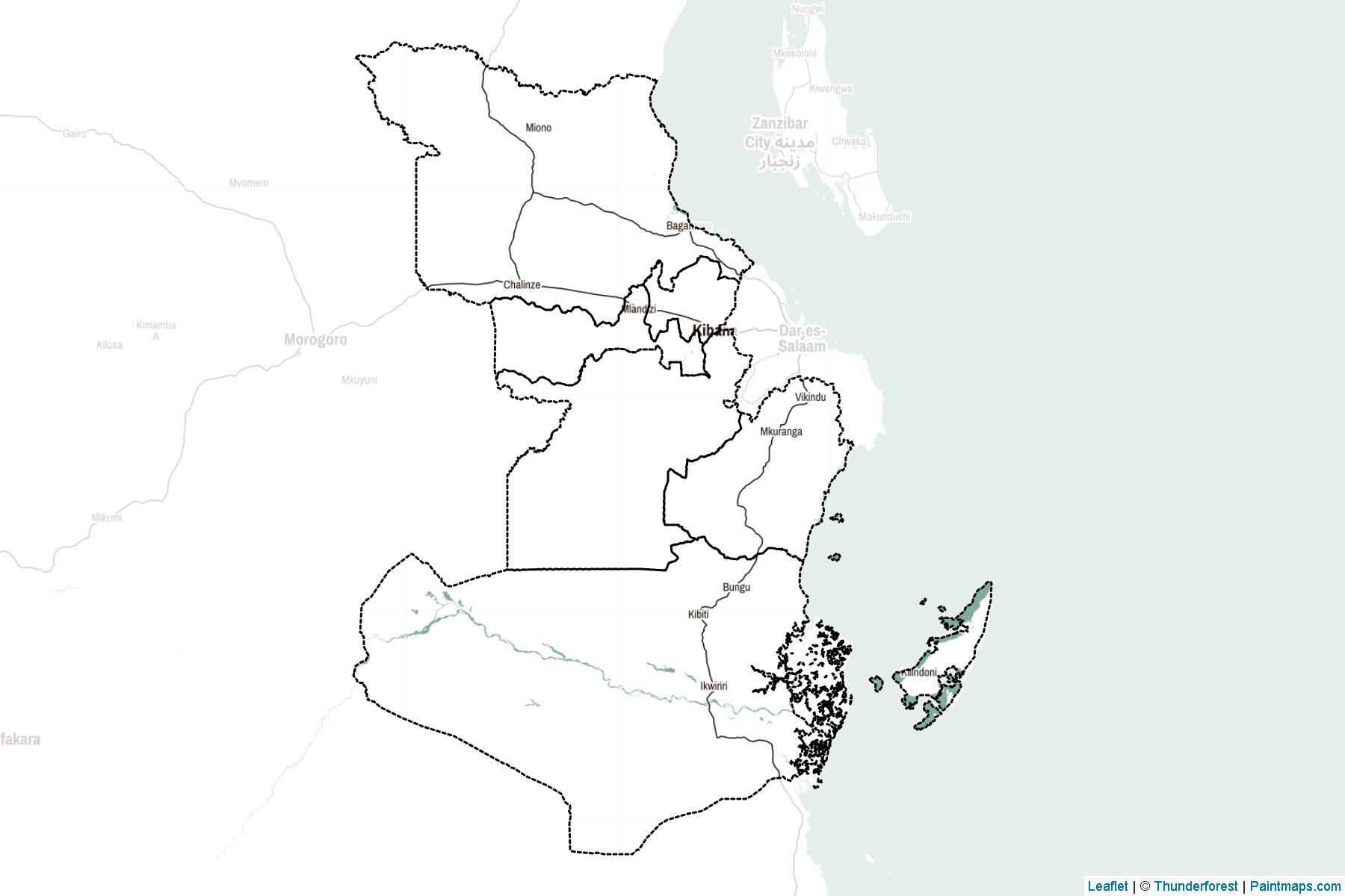 Muestras de recorte de mapas Pwani (Tanzania)-2