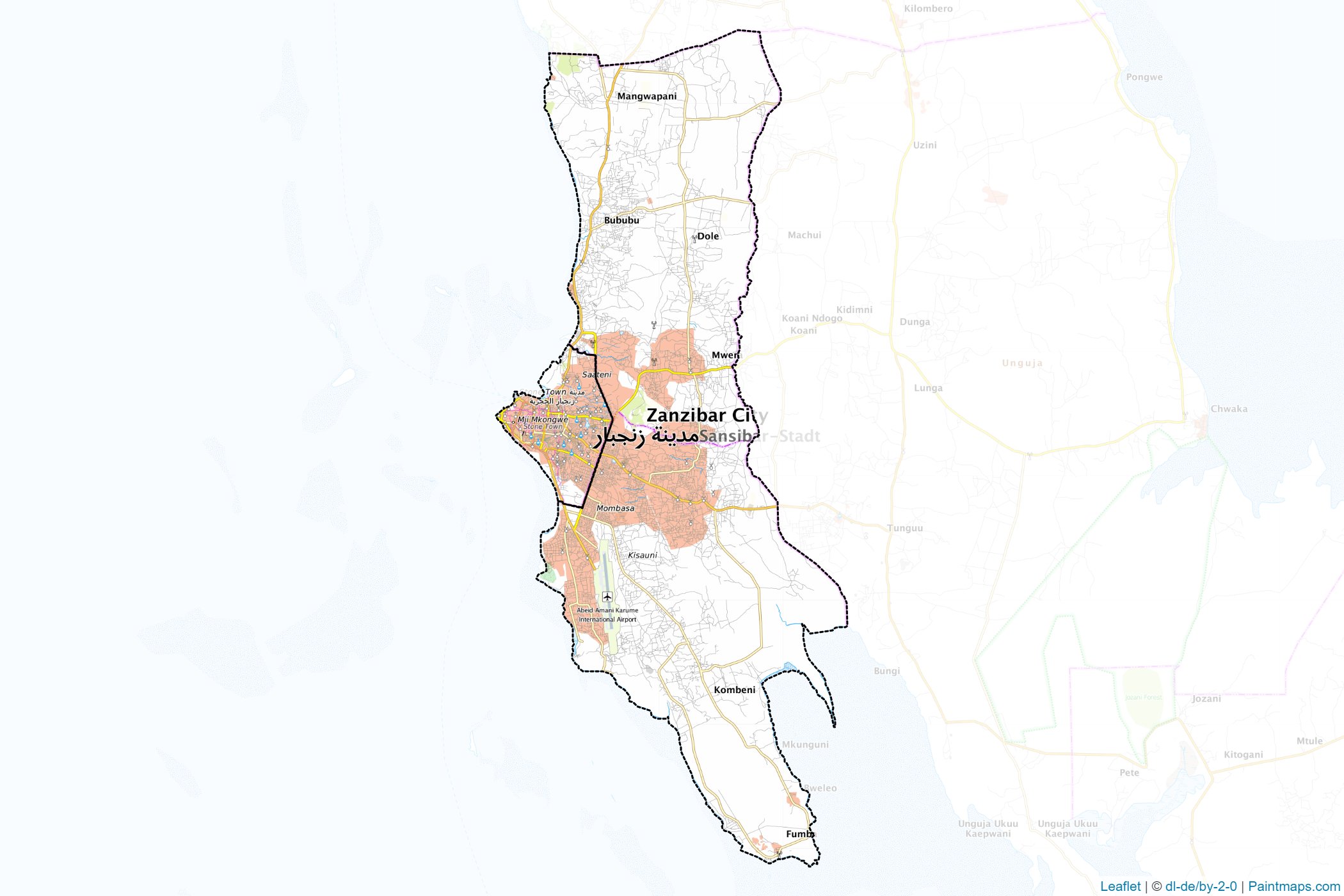 Zanzibar West (Tanzania) Map Cropping Samples-1