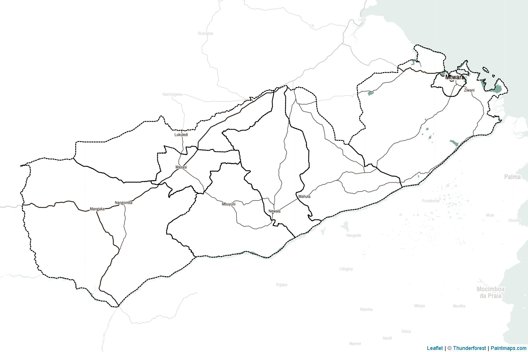 Mtwara Bölgesi (Tanzanya) Haritası Örnekleri-2